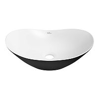 Накладная раковина Wellsee Carefree Dove 332904000, 44*29 см (чаша мат бел/стенки мат черн)