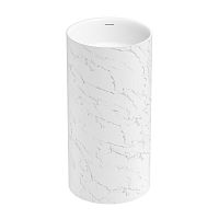 Акриловая раковина Wellsee Chalice Perfection 230619000, круглая, глян белая/мат белый мрамор